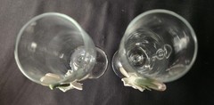 Lillian Rose White orcelain Rose Wedding Toasting Glass Flutes – Set of Two