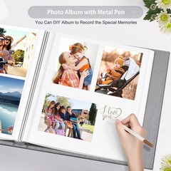 DIY Photo Album Self Adhesive for 3×5 4×6 5×7 6×8 8×10 Pictures for Family
