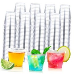 Shot Glasses, 500 Counts 1OZ. Disposable Plastic, Clear, Clear-1OZ-500Counts