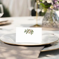25 Pack Floral Wedding Place Cards Name Tented Food Setting Anniversary 03