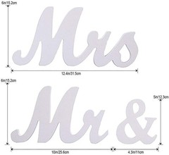 Adeeing Mr & Mrs Signs Wedding Pros Sweetheart Wooden Freestanding Letters Decor
