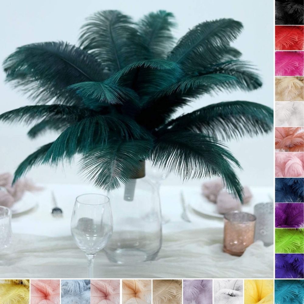 36 pcs 13-15″ long Genuine Ostrich FEATHERS for Wedding Party Centerpieces SALE