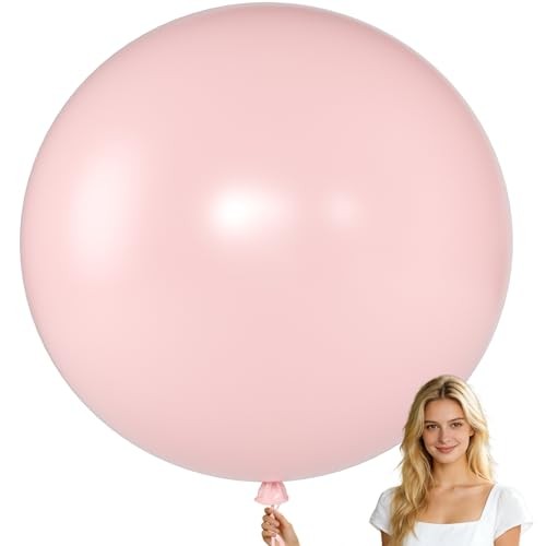36 Inch Giant Balloons, 6 Pack Large Round Latex Balloons for 6 Pcs Light Pink