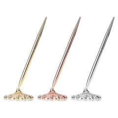 Metal Ballpoint Pen Attached Base Stand Desk Office Counter Wedding Guest Sign