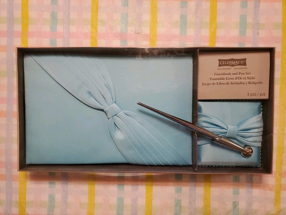 Celebrate It~Wedding & Occasions Guestbook and Pen~3 Piece Set~New In Box