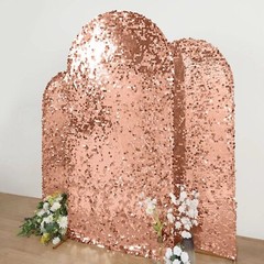 7 ft Payette Sequin Fitted Round Top Wedding Arch Backdrop Stand Cover Party