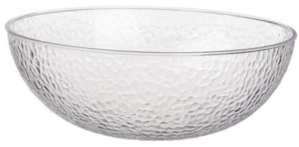 Lillian Collection Stunning Clear Plastic Round Hammered Bowl -2″ 12 inches 1