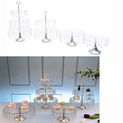 4*Cake Stand Set Round Metal Plates for Dessert Cupcake Candy Display DETACHABLE