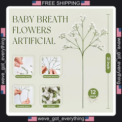 12 Bundles Artificial Baby’s Breath Flowers for Wedding Decor