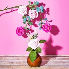 Artificial Flowers Foam Rose Heads – 3 x 1.2 in, Mixed Pink Shades, 100 Pack