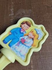 Vtg Fisher Price Cake Topper Bride & Groom Figurine Wedding Fun candle Food