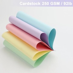 100 Sheets Pastel Cardstock Thick Paper, 5 Colors 8.3 x 11.7 inches,