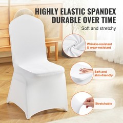 Uimoso 200PCS White Stretch Spandex Chair Covers for Events,Weddings, and Dining