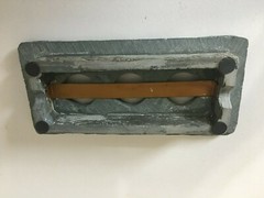 Tea Light Concrete and Slate Primitive Outdoor Rectangular 3 Hole Candle Holder
