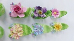 16 Coalport Bone China Floral Place Card Holders ~ Mixed Condition Flower Petals