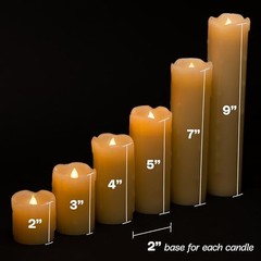 LED Flickering Flameless Melting Ivory Timer Candles, Set of 6 Faux Dripping