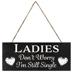 JennyGems Funny Wedding Signs Ring Bearer Ladies Don’t Worry I’m Single (Black)