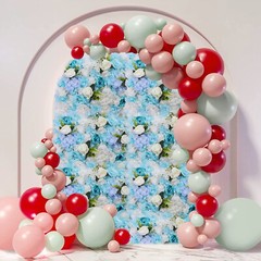 6x Blue+White Artificial Flower Wall Panel Floral Backdrop Girl Room Home New