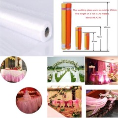 32.8Yards Bridal Wedding Draping Decoration Glass Yarn (White and Golden Random)