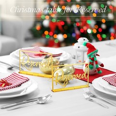 6 Pieces Acrylic Reserved Table Sign Wedding Signs for Tables Acrylic Standin…