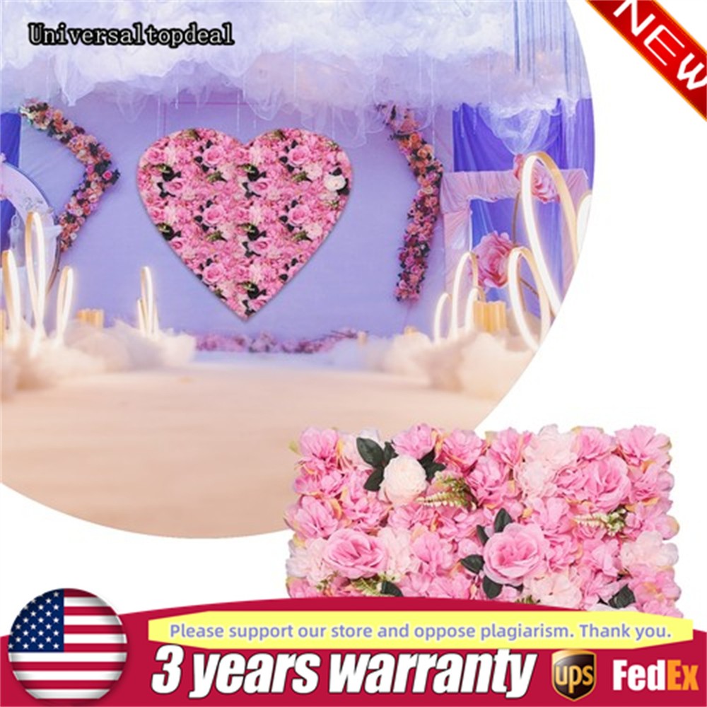 12 Pcs Pink Flower Wall Decor, 3D Silk Rose Floral Artificial Flower Wall