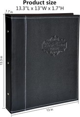 Photo Album Can Hold 3X5, 4X6, 5X7, 6X8, 8X10 Photos, Leather Cover, Magnetic