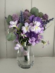 Lilac Purple Prom Flower Boquet Silk Flowers