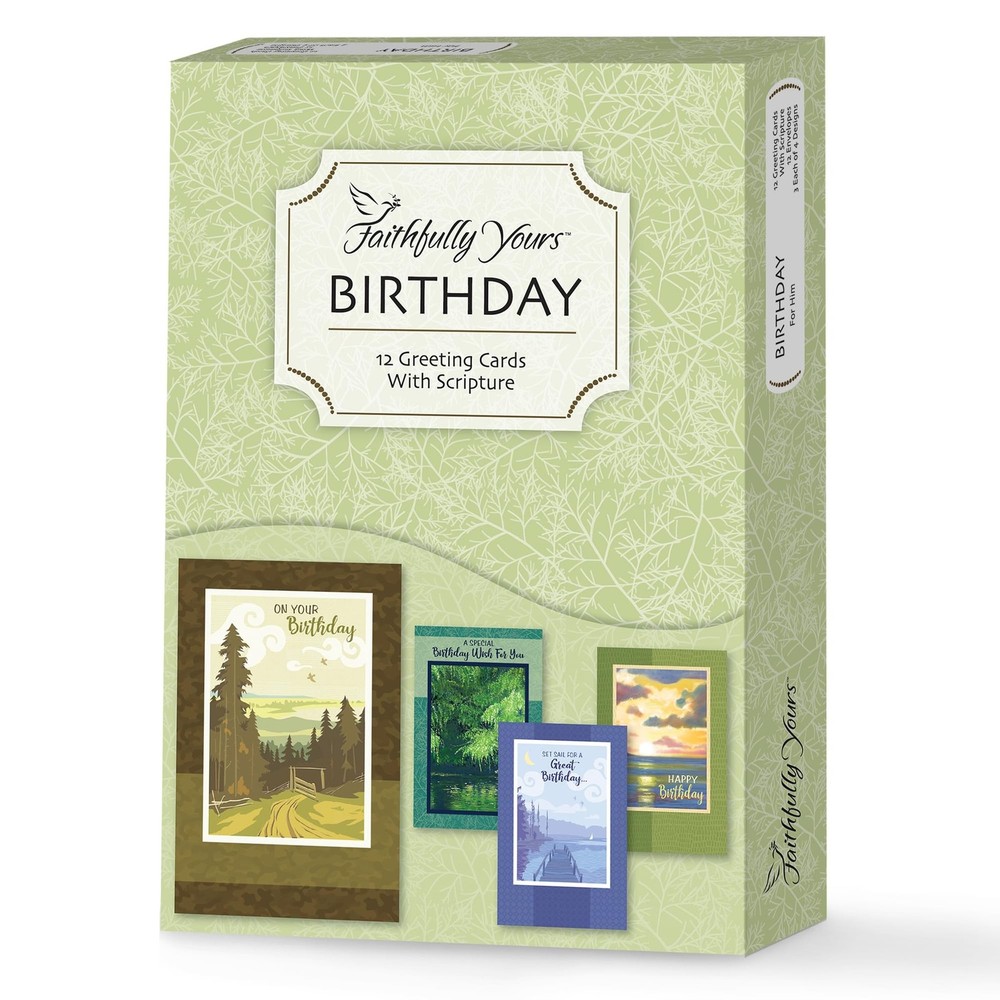 Faithfully Yours Designer Greetings Masculine Birthday Boxed Card Assortment,…