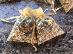 75 Gold-Colored Birdseed Bags, Organic Wedding Toss , All Natural, Eco-friendly