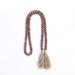 Brown 55 in Wood Bead Chain Tassels HANGING GARLAND Party Events Home
