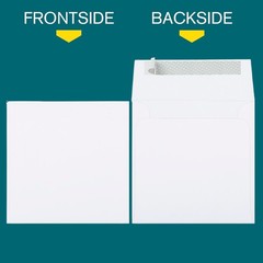 EnDoc 6×6 White Square Envelopes Self Seal – 25 Pack – Heavy-Duty 6×6,