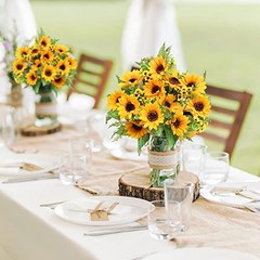 Artificial Sunflower Bouquets,2 Bunches Fake Wildflowers for Baby Shower Home