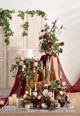 Ling’s Moment Artificial Rose Leaf Greenery Garland – 6 Pack, Candle Vines, Faux