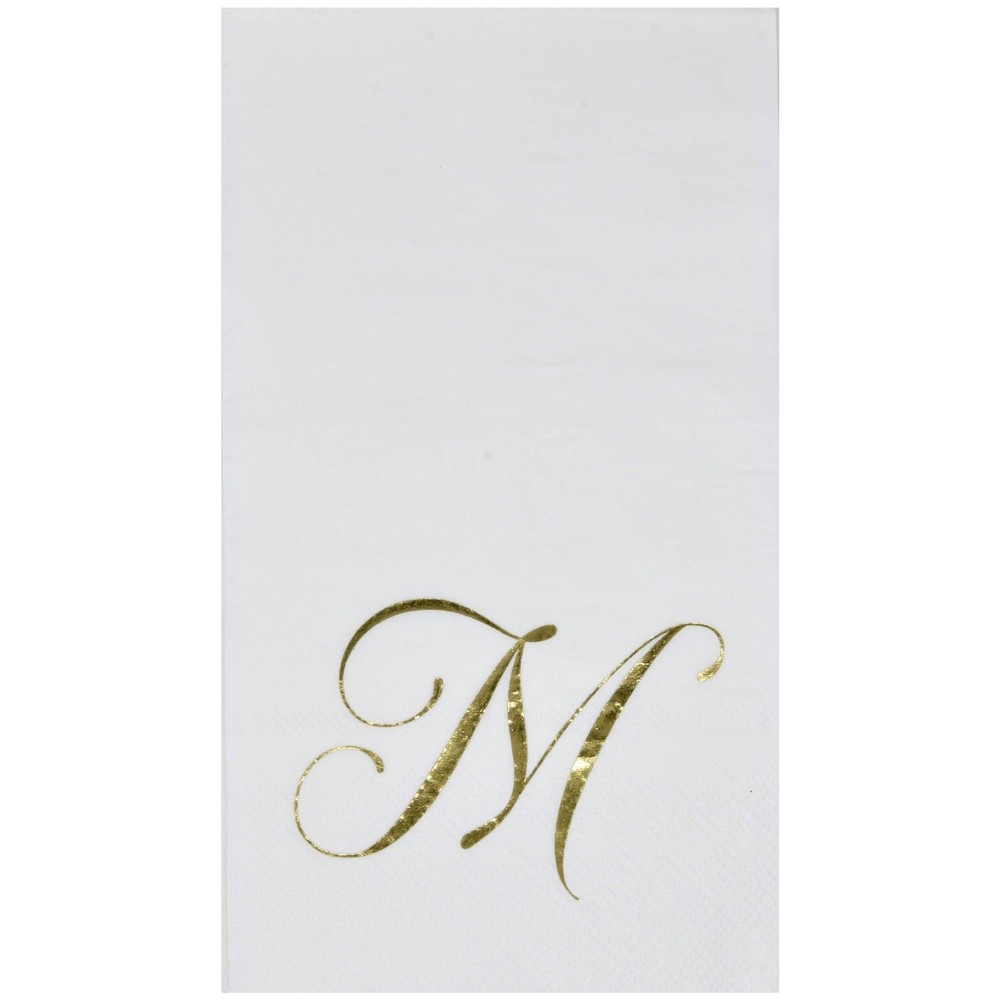 M Monogram Guest Napkins 100 Pack Initial Letter Personalized Napkins Paper D…