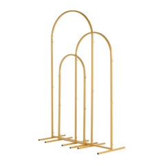 3pc Wedding Arch Gold Metal Backdrop Stand Flower Balloon Frame Party Decoration