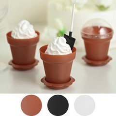 12 Mini Flower Pot Dessert Cups Lid Shovel Spoon Party Events Home Decorations