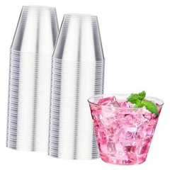 9 oz Clear Plastic Cups 100 packs, Disposable Plastic clear 9 oz 100 pack