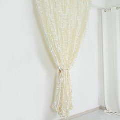 8 ft x 8 ft IVORY Leaf Petal Taffeta Backdrop Drape CURTAIN Panel Party