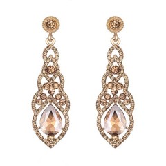 mecresh Women’s Alloy Teardrop Crystal Chandelier Dangle Earrings C-champagne