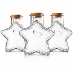 200ml Star-Shaped Glass Jar with Cork Lid Decorative Clear Glass Bottles Home