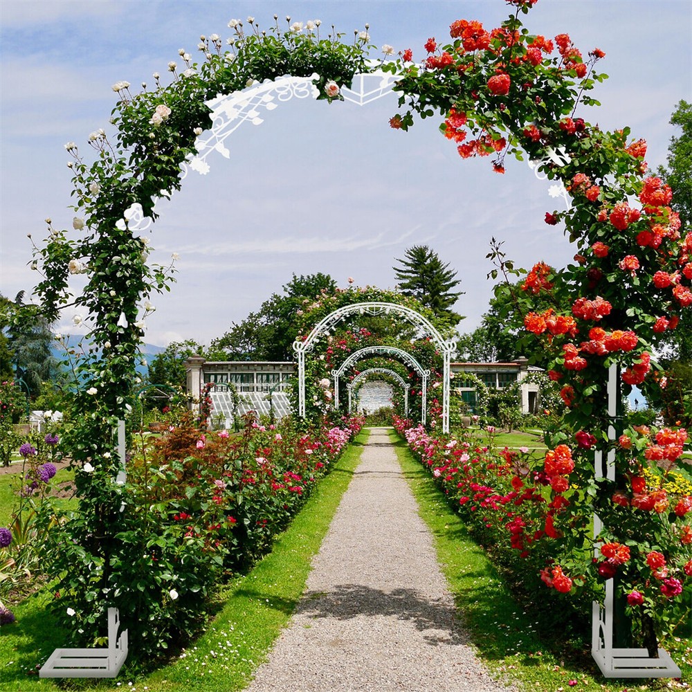 Wedding Arch Garden Arbor Curved Metal Durable Iron Plants Trellis Lattice Stand