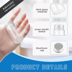 40 Pack 30ml/1oz Glass Vials With Aluminum Screw Caps Empty Sample clear