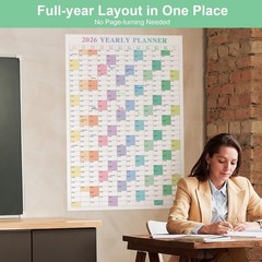 24″ x 36″ Exellewis 2026 Wall Calendar, Folded Large Paper Yearly Planner 12 …