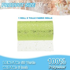 Tulle Fabric Rolls 6″ by 50 Yards Fabric Spool Tulle for DIY, Fluorescent Green