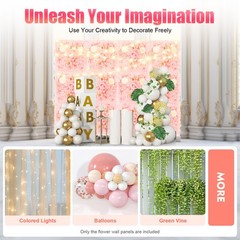 12PCS Flower Wall Panel, 3D Artificial Flower Backdrop Wall, Rose Floral Panel