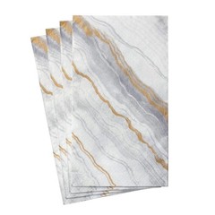 Caspari Marble Paper Guest Towel Napkins in Grey, 15 Per Package 1