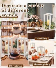 Rustic Wooden Lantern Centerpieces 16pcs Wedding Party Table Decor Flameless LED