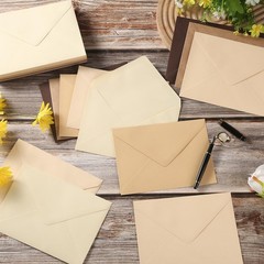Toperd 50 Pack Colored A6 Invitation Envelopes 6 1/2 x 4 3/4 inches, Brown