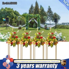 4Pcs Gold Metal Column Flower Stands Centerpiece Holder Rack Party/Wedding Decor