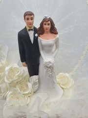 Vintage Lumart Wedding Cake Topper s Bride Groom Lace Arch Memorable Moment NIP